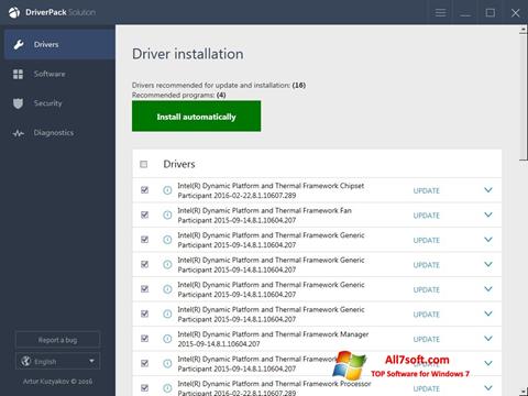スクリーンショット DriverPack Solution Online Windows 7版