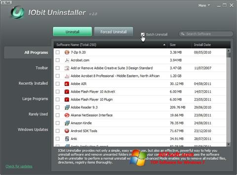 スクリーンショット IObit Uninstaller Windows 7版