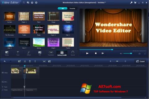 スクリーンショット Wondershare Video Editor Windows 7版