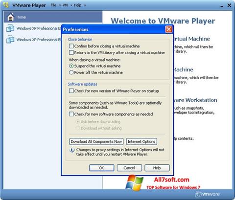スクリーンショット VMware Player Windows 7版