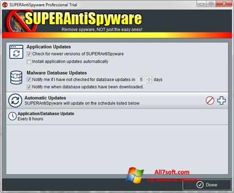 スクリーンショット SUPERAntiSpyware Windows 7版
