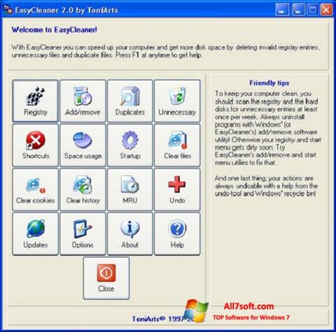 スクリーンショット EasyCleaner Windows 7版