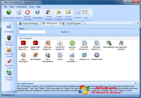スクリーンショット Revo Uninstaller Pro Windows 7版