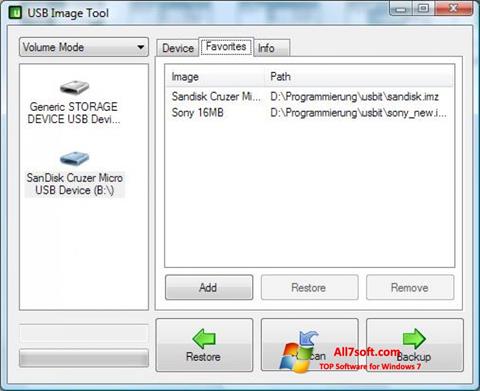 スクリーンショット USB Image Tool Windows 7版