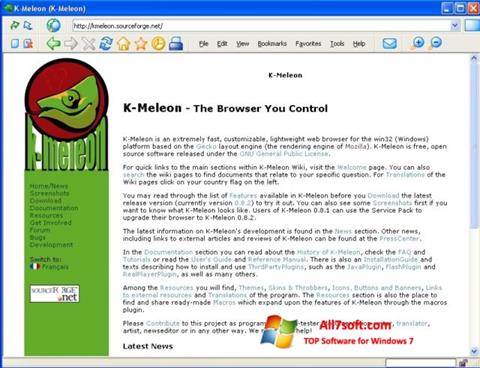 スクリーンショット K-Meleon Windows 7版