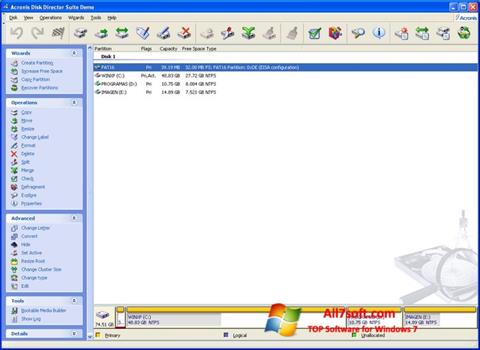 スクリーンショット Acronis Disk Director Suite Windows 7版