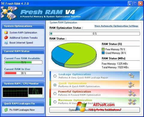 スクリーンショット Fresh RAM Windows 7版
