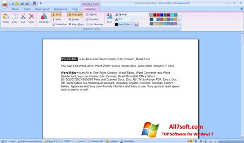 スクリーンショット DocX Reader Windows 7版