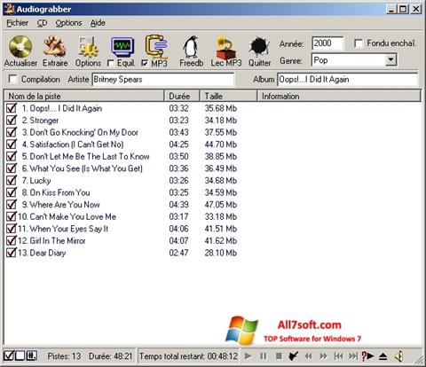 スクリーンショット Audiograbber Windows 7版