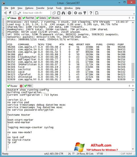 スクリーンショット SecureCRT Windows 7版