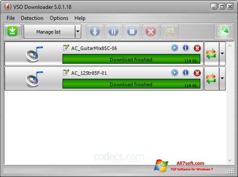 スクリーンショット VSO Downloader Windows 7版