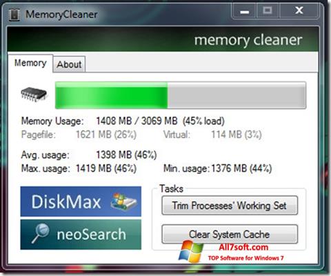 スクリーンショット Memory Cleaner Windows 7版