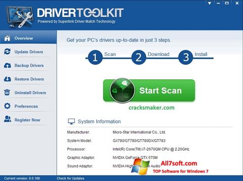 スクリーンショット Driver Toolkit Windows 7版