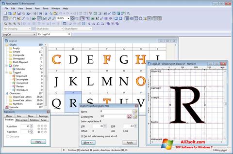 スクリーンショット Font Creator Windows 7版