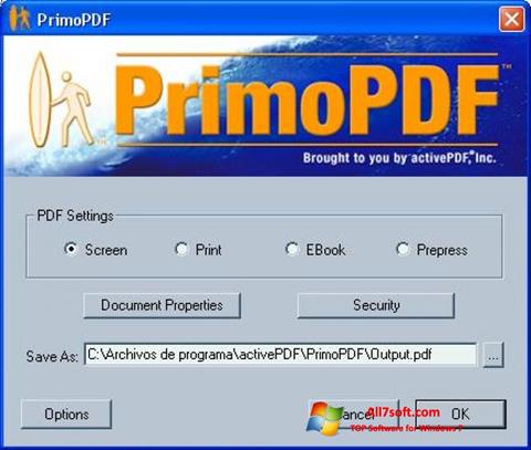 スクリーンショット PrimoPDF Windows 7版