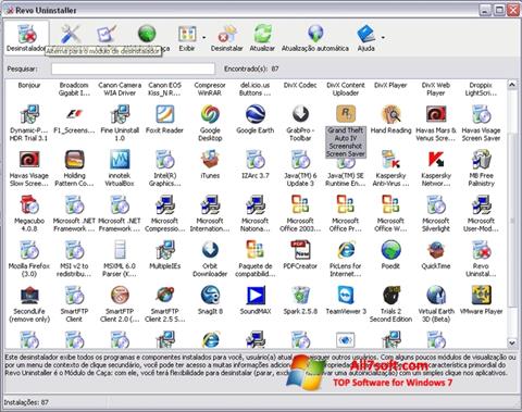 スクリーンショット Revo Uninstaller Windows 7版