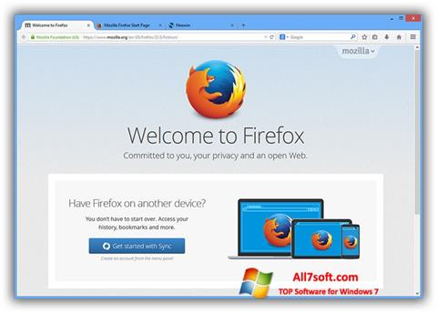スクリーンショット Mozilla Firefox Offline Installer Windows 7版