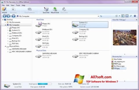 スクリーンショット RS File Recovery Windows 7版
