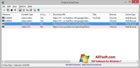 スクリーンショット VideoCacheView Windows 7版