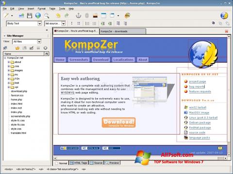 スクリーンショット KompoZer Windows 7版
