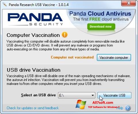 スクリーンショット Panda USB Vaccine Windows 7版