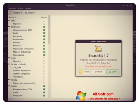 スクリーンショット BleachBit Windows 7版
