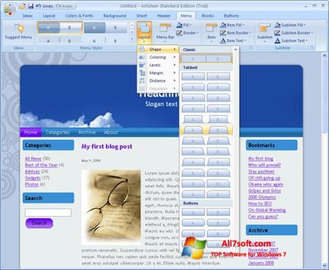 スクリーンショット Artisteer Windows 7版
