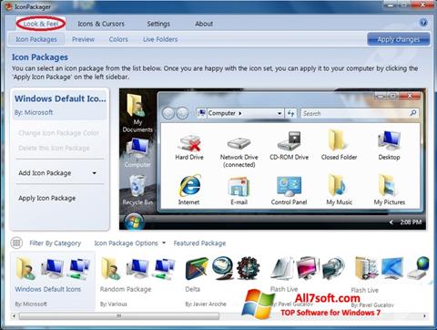 スクリーンショット IconPackager Windows 7版