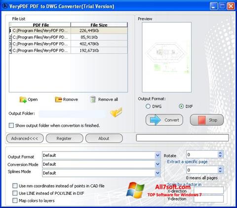 スクリーンショット PDF to DWG Converter Windows 7版
