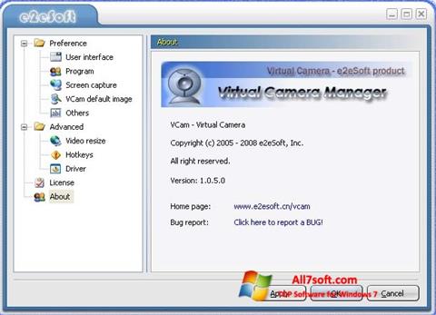 スクリーンショット VCam Windows 7版