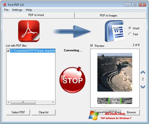 スクリーンショット First PDF Windows 7版