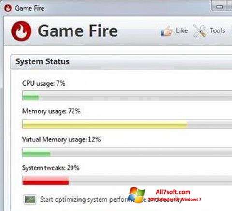 スクリーンショット Game Fire Windows 7版