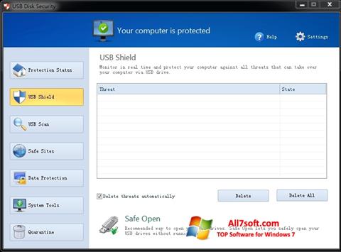 スクリーンショット USB Disk Security Windows 7版