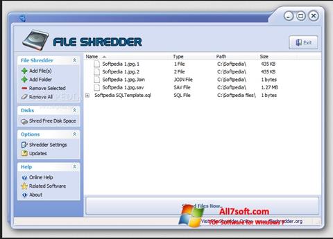 スクリーンショット File Shredder Windows 7版