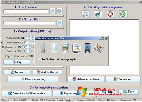スクリーンショット PocketDivXEncoder Windows 7版