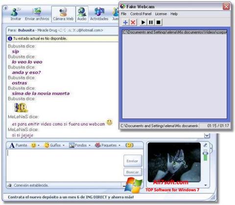 スクリーンショット Fake Webcam Windows 7版