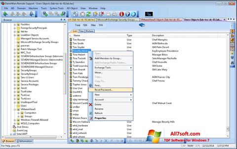 スクリーンショット Remote Administration Tool Windows 7版