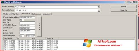 スクリーンショット Tftpd32 Windows 7版