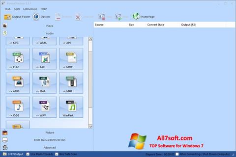 スクリーンショット Format Factory Windows 7版